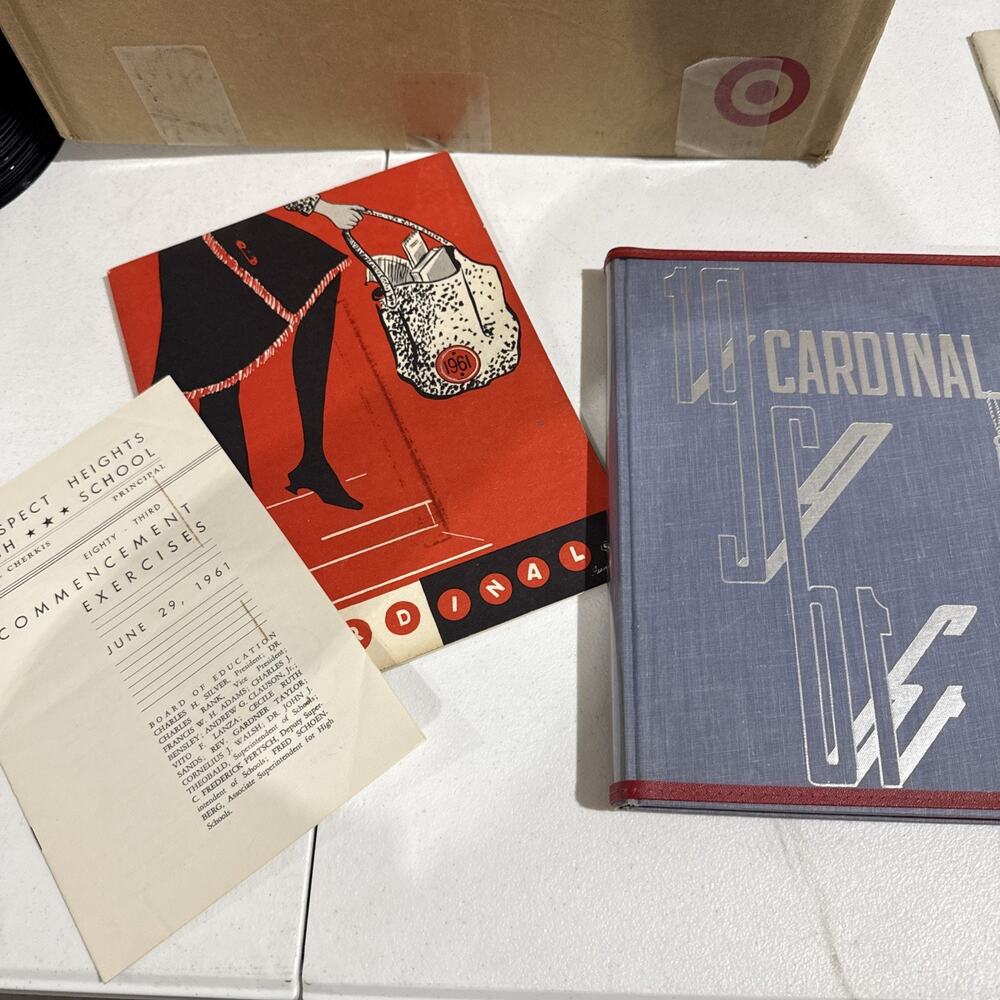 1961 Prospect Heights HS Yearbook Signed Commencement Program Lot NY